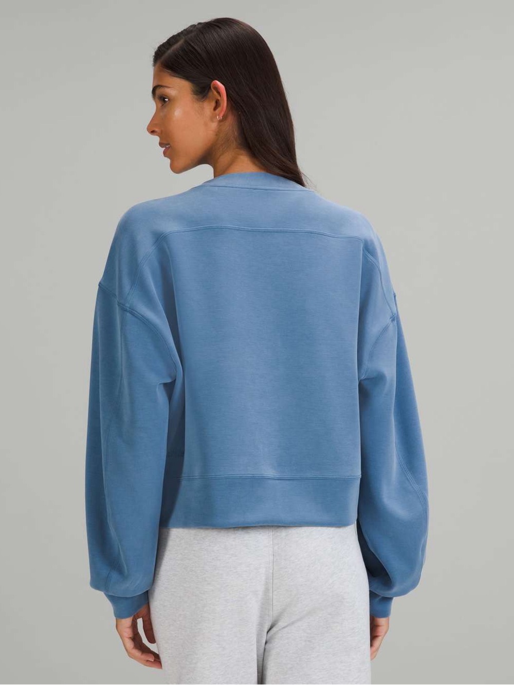 Lululemon Perfectly Oversized Cropped Crew *Softstreme Soft Denim Sz 12 - Picture 4 of 9